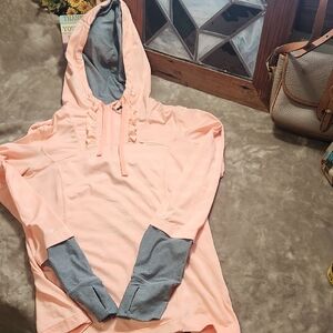 MPG Peach and Gray Women's Hoodie
